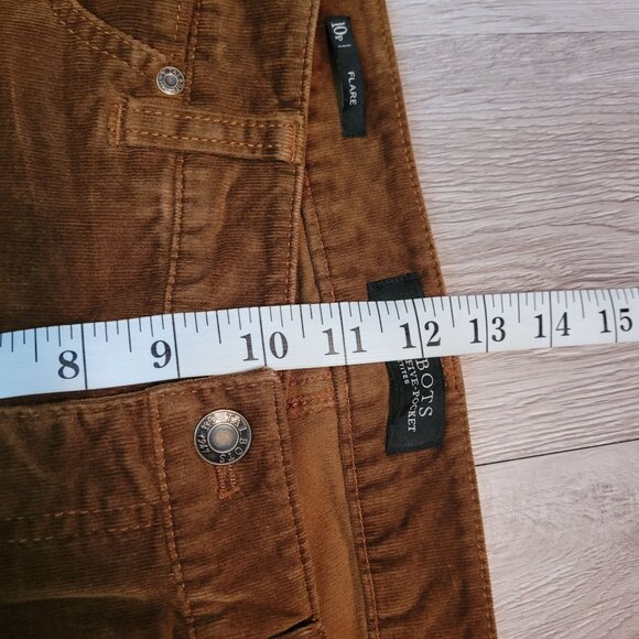 Talbots Jeans 10 P Velveteen Corduroy Flare Flawless 5 Pocket Mid Rise Western - Picture 6 of 9